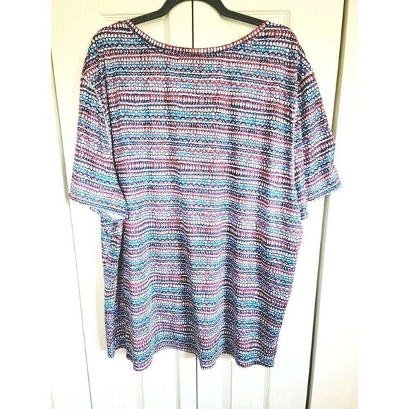 Reel Legends 4X Red White Blue V- Neck Shirt Top Reel-Tec Performance SS - Picture 2 of 5